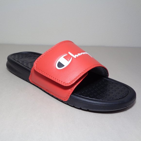 Champion Size 13 M LOGO SLIDE Red Black Sandals New Men\'s Shoes main image 6